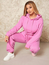 SXY Drawstring Waist Solid Color Sweatpants